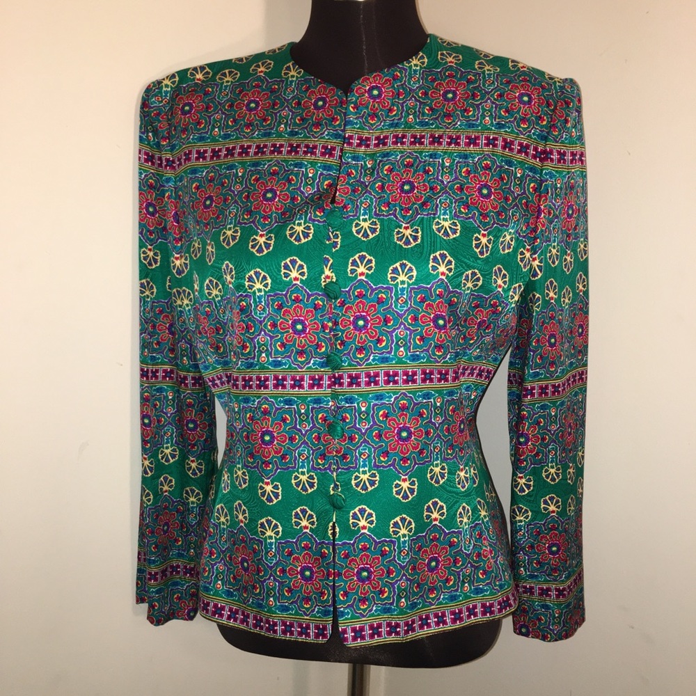 ❤️ COLORFUL 100% silk JACKET ❤️ ADRIANNA PAPELL